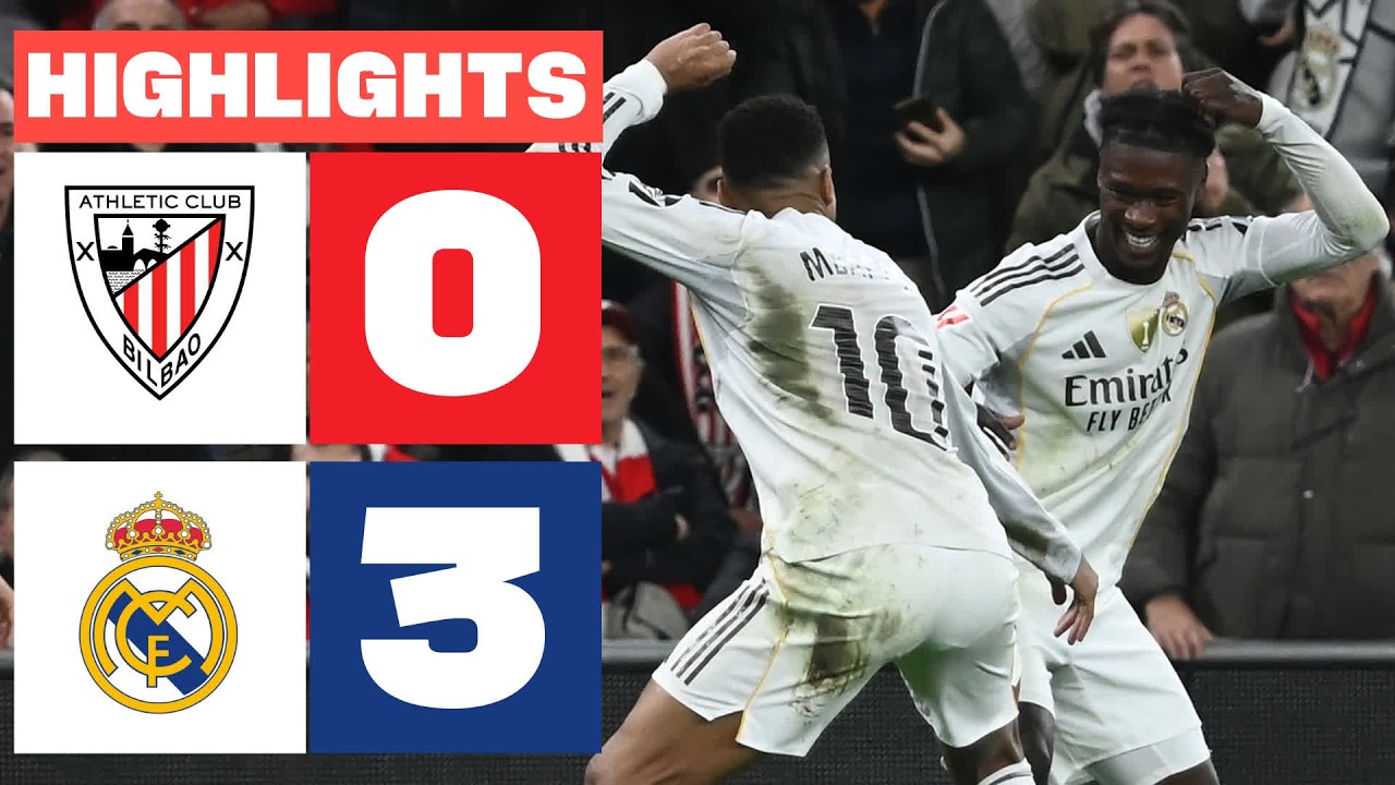 ATHLETIC CLUB 0 – 3 REAL MADRID | RESUMEN LALIGA EA SPORTS